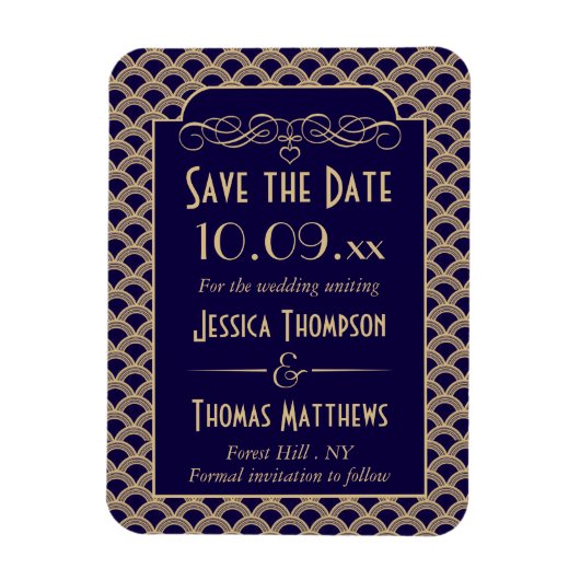 Vintage Hochzeitskollektion Art Déco Gatsby von 19 Magnet (Vertikal)