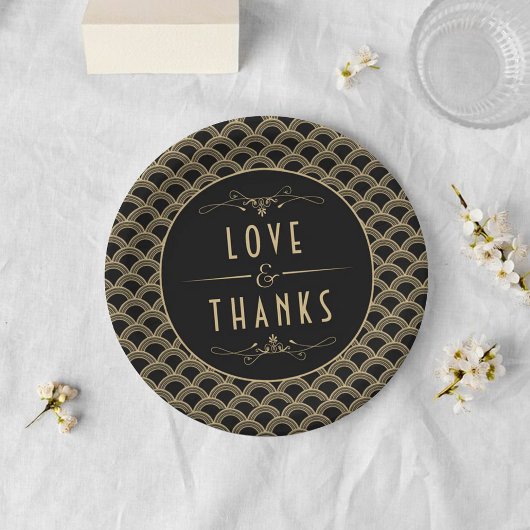 Vintage Hochzeitskollektion Art Déco Gatsby von 19 Pappteller