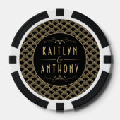Vintage Hochzeitskollektion Art Déco Gatsby von 19 Pokerchips (Vorderseite)