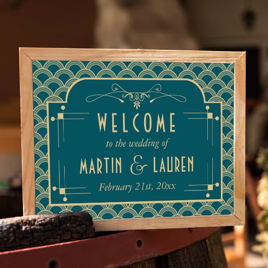 Vintage Hochzeitskollektion Art Déco Gatsby von 19 Poster