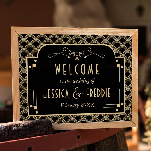 Vintage Hochzeitskollektion Art Déco Gatsby von 19 Poster