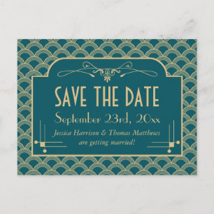 Vintage Hochzeitskollektion Art Déco Gatsby von 19 Postkarte