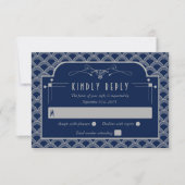 Vintage Hochzeitskollektion Art Déco Gatsby von 19 RSVP Karte (Vorderseite)