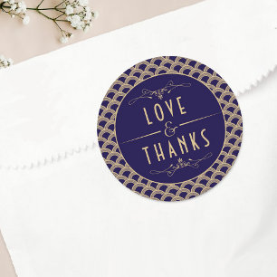 Vintage Hochzeitskollektion Art Déco Gatsby von 19 Runder Aufkleber