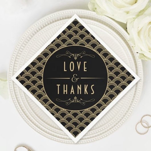 Vintage Hochzeitskollektion Art Déco Gatsby von 19 Serviette