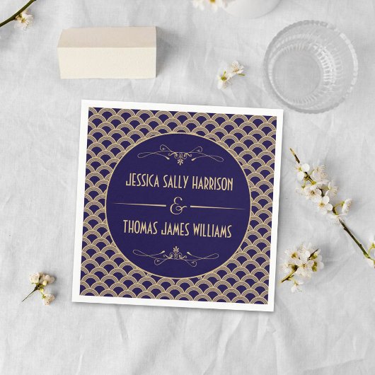 Vintage Hochzeitskollektion Art Déco Gatsby von 19 Serviette