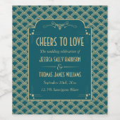 Vintage Hochzeitskollektion Art Déco Gatsby von 19 Weinetikett (Einzelnes Label)