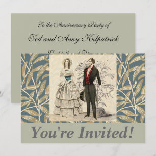 Vintage Hochzeitskunst von 1844 Einladung