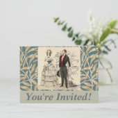 Vintage Hochzeitskunst von 1844 Einladung (Stehend Vorderseite)