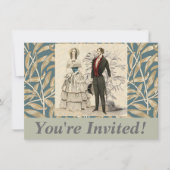 Vintage Hochzeitskunst von 1844 Einladung (Vorderseite)