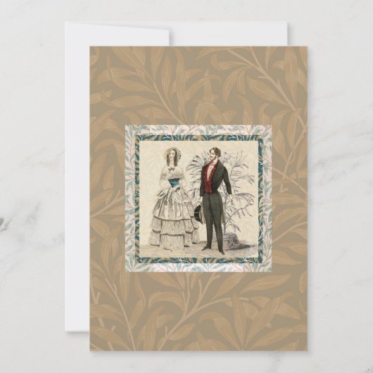 Vintage Hochzeitskunst von 1844 Einladung (Rückseite)