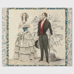 Vintage Hochzeitskunst von 1844 Geschenkpapier