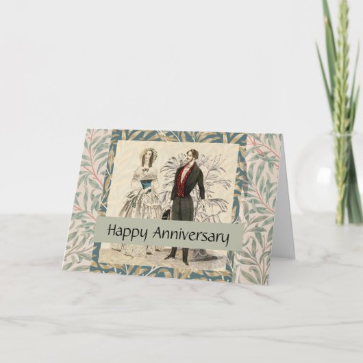 Vintage Hochzeitskunst von 1844 Karte (Vorderseite)