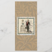 Vintage Hochzeitskunst von 1844 Menükarte (Rückseite)