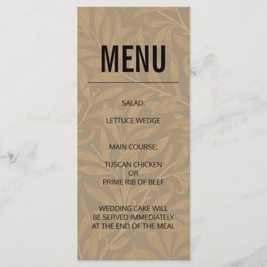 Vintage Hochzeitskunst von 1844 Menükarte (Vorderseite)