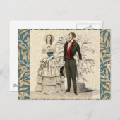 Vintage Hochzeitskunst von 1844 Postkarte (Vorne/Hinten)