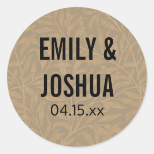 Vintage Hochzeitskunst von 1844 Runder Aufkleber