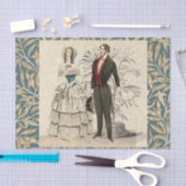 Vintage Hochzeitskunst von 1844 Seidenpapier (Handwerk)