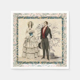 Vintage Hochzeitskunst von 1844 Serviette
