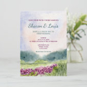 Vintage Hochzeitslandschaft Einladung (Stehend Vorderseite)