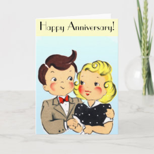 Vintage-Hochzeitspaar Karte