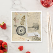 Vintage Hochzeitspapiere Servietten (Beispiel)