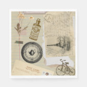 Vintage Hochzeitspapiere Servietten (Vorderseite)