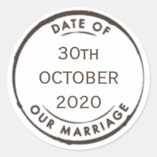 Vintage Hochzeitspass-Sticker Runder Aufkleber