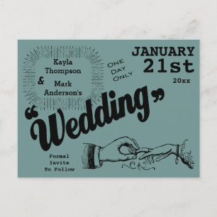Vintage Hochzeitsproduktion Save the Date Ankündigungspostkarte