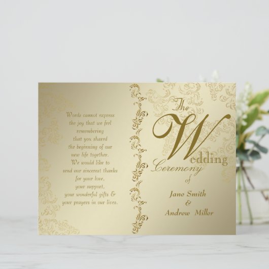 Vintage Hochzeitsprogramme (Stehend Vorderseite)