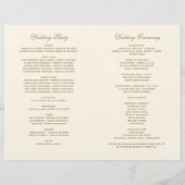 Vintage Hochzeitsprogramme für die ElfenbeinAntiqu (Rückseite)