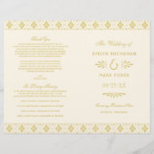 Vintage Hochzeitsprogramme für Elfenbein und Gold (Vorderseite)