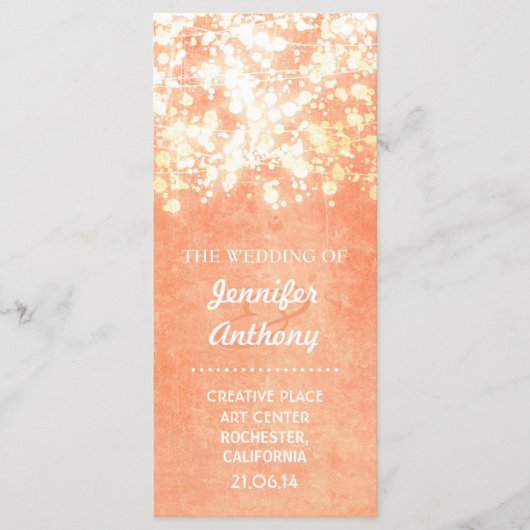 Vintage Hochzeitsprogramme für Gold und Pfirsich Programm (Vorderseite)