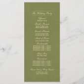 Vintage Hochzeitsprogramme in Grün-Beige Programm (Rückseite)