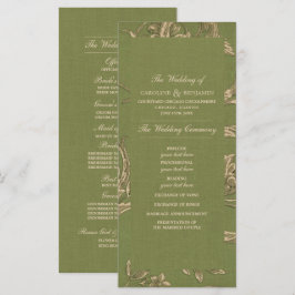 Vintage Hochzeitsprogramme in Grün-Beige Programm