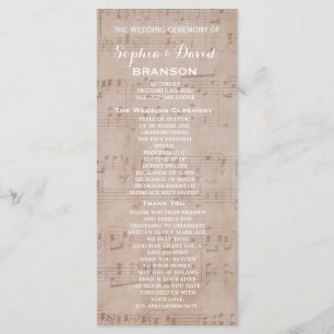 Vintage Hochzeitsprogramme Programm