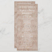 Vintage Hochzeitsprogramme Programm (Vorne/Hinten)