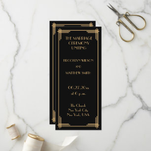 Vintage Hochzeitsprogramme von Great Gatsby Art De Programm