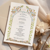 Vintage-Hochzeitsprogrammkarte Einladung