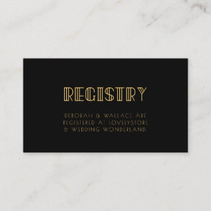 Vintage-Hochzeitsregisterkarte im Art Deco-Stil de Begleitkarte