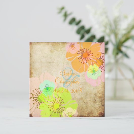 Vintage Hochzeitsreise Aloha/Luau Einladung (Stehend Vorderseite)