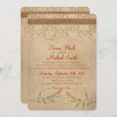 Vintage Hochzeitsreise Einladung (Vorne/Hinten)