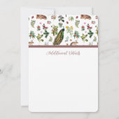 Vintage Hochzeitsreise mit Flora und Fauna Einladung (Rückseite)