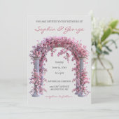 Vintage Hochzeitsreise mit Flora und Fauna Einladung (Stehend Vorderseite)