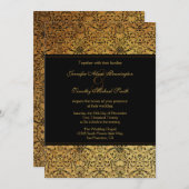 Vintage Hochzeitsreise mit schwarzem Golddampfer Einladung (Vorne/Hinten)