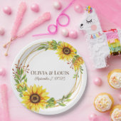 Vintage Hochzeitssonnenblumen romantisch Pappteller (Party)