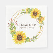Vintage Hochzeitssonnenblumen romantisch Serviette (Vorderseite)