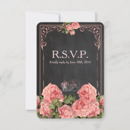 Vintage-Hochzeitstafel - Antwortkarte RSVP Karte