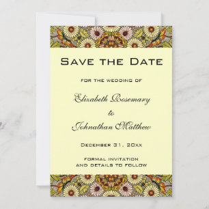 Vintage Hochzeitstermin Garten Blumen Schmetterlin Save The Date