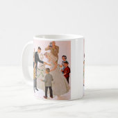 Vintage Hochzeitstorte anschneiden Kaffeetasse (Vorderseite Links)